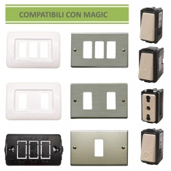 Placche frutti elettrici compatibili con Bticino Magic prese interruttori supporti 