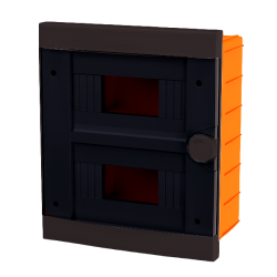 Quadro elettrico centralino 24 moduli 2x12 nero DIN box incasso scatola IP40 interruttori magnetotermici differenziali