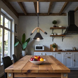 Lampadario a sospensione vintage rustico con Corda di Canapa luce attacco E27 campana singola nero in metallo