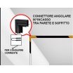 Connettore angolare a L per collegamento binario magnetico ad incasso cartongesso 48V angolo curva interna nero giunzione