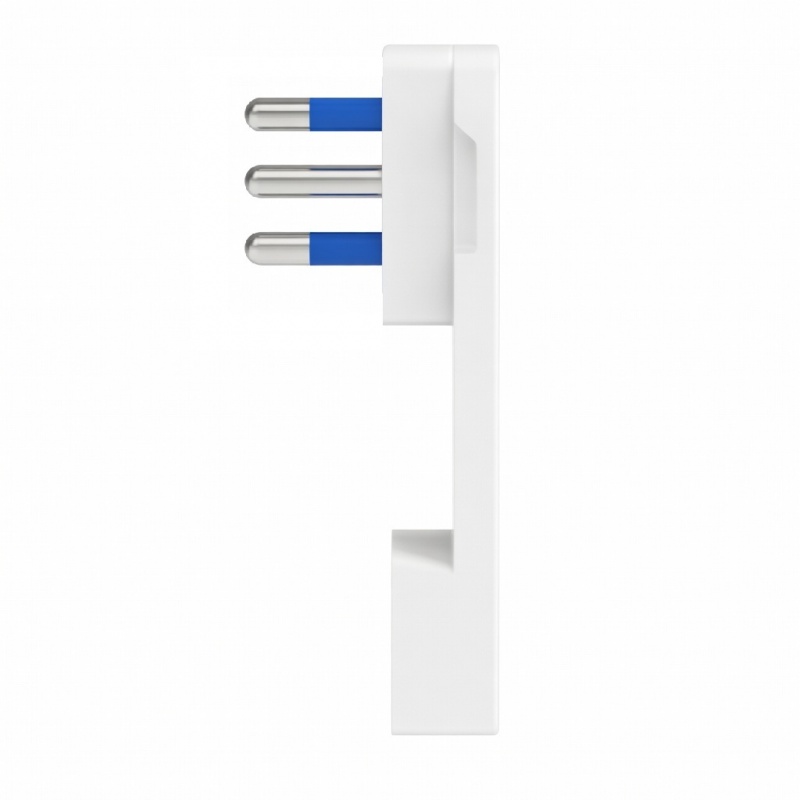 Spina elettrica volante nero bianco 10A 2P/T S17 salva spazio piatta reversibile uscita cavo assiale 250V per prolunga