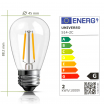 10 Lampadine LED filamento E27 2W luce calda 2700K per catene di luci lampadari stile vintage a basso consumo energetico