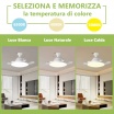 Ventilatore a lampadario led da soffitto attacco E27 con telecomando luce dimmerabile calda naturale bianca 3 velocità