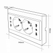 Multipresa a parete da incasso compatibile con cassetta 503 2 presa schuko e 2 presa bipasso placca 4 prese bianco