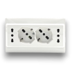 Multipresa a parete da incasso compatibile con cassetta 503 2 presa schuko e 2 presa bipasso placca 4 prese bianco