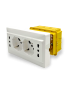 Multipresa a parete da incasso compatibile con cassetta 503 2 presa schuko e 2 presa bipasso placca 4 prese bianco