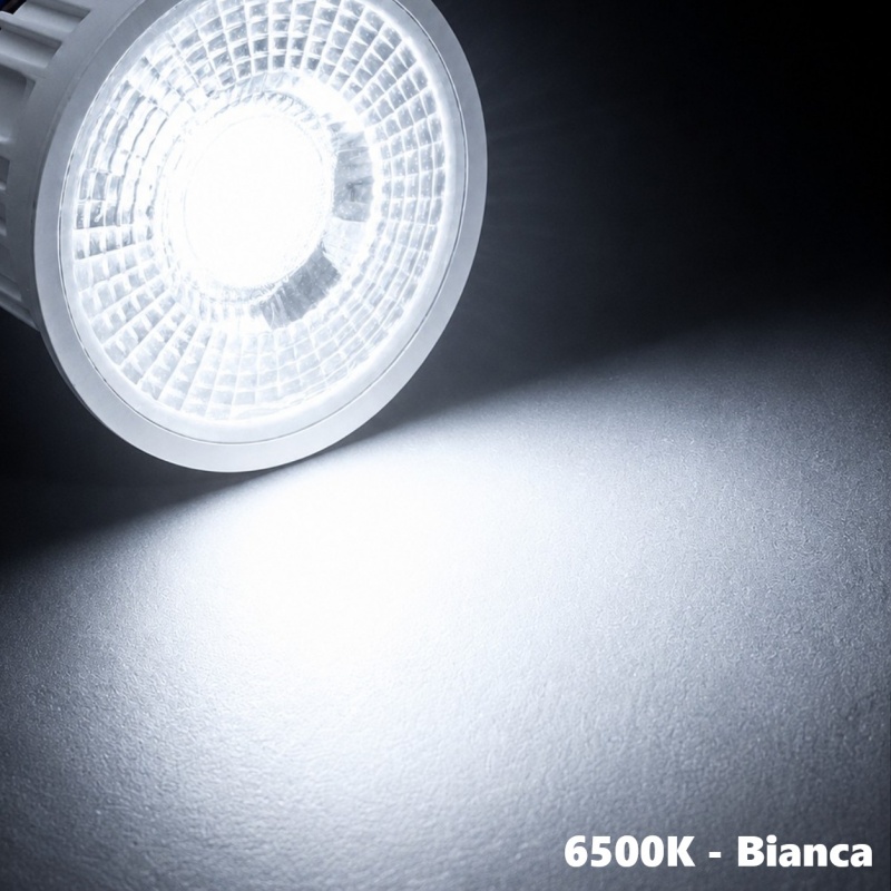 Faretto led 9W lampadina collegamento diretto 220V da incasso per portafaretti in gesso alluminio