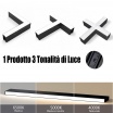 Plafoniera led lineare 40W 120cm collegabile modulabile lampada da soffitto nero luce bianca naturale calda per ufficio casa