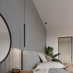 Lampada a sospensione LED cilindro sottile 50 cm nero lampadario moderno per cucina comodino bagno camera da letto