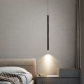 Lampada a sospensione LED cilindro sottile 50 cm nero lampadario moderno per cucina comodino bagno camera da letto