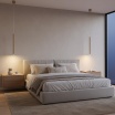 Lampada a sospensione LED cilindro sottile 50 cm sabbia tortora lampadario moderno per cucina comodino bagno camera da letto