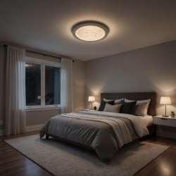 Plafoniera LED tonda a forma di Luna 37W lampadario da soffitto luce camera da letto soggiorno design moderno
