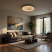 Plafoniera LED tonda a forma di Luna 37W lampadario da soffitto luce camera da letto soggiorno design moderno