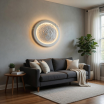 Plafoniera LED tonda a forma di Luna 37W lampadario da soffitto luce camera da letto soggiorno design moderno