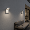 Applique led 10W per esterno lampada da parete rettangolare moderno grigio bianco luce segnapasso da giardino terrazzo balcone