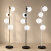 Lampada da terra con 4 sfere oro argento nero in vetro bianco piantana design moderno per salotto camera