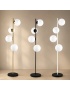 Lampada da terra con 4 sfere oro argento nero in vetro bianco piantana design moderno per salotto camera