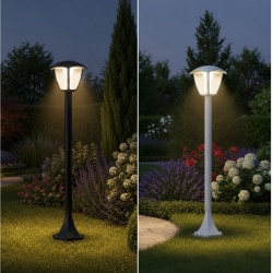 Lampione da giardino 86 cm per esterno attacco lampadina E27 lanterna paletto moderno grigio antracite bianco
