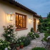 Applique da parete per esterno a lanterna attacco lampadina E27 lampada design moderno da giardino grigio antracite bianco