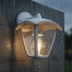 Applique da parete per esterno a lanterna attacco lampadina E27 lampada design moderno da giardino grigio antracite bianco