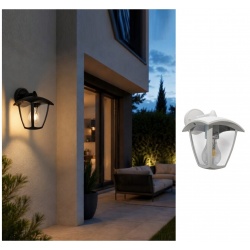 Applique da parete per esterno a lanterna attacco lampadina E27 lampada design moderno da giardino grigio antracite bianco