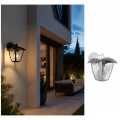 Applique da parete per esterno a lanterna attacco lampadina E27 lampada design moderno da giardino grigio antracite bianco