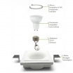 Portafaretto quadrato in gesso con foro a cono largo da incasso a scomparsa controsoffitto per faretti led GU10