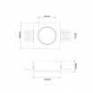 Portafaretto quadrato in gesso con foro a cono largo da incasso a scomparsa controsoffitto per faretti led GU10