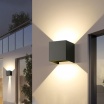 Applique da perete led per esterno a cubo grigio 12W fascio luce regolabile lampada per balcone giardino ingresso