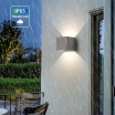 Applique da perete led per esterno a cubo grigio 12W fascio luce regolabile lampada per balcone giardino ingresso