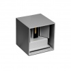 Applique da perete led per esterno a cubo grigio 12W fascio luce regolabile lampada per balcone giardino ingresso