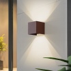 Applique da parete led per esterno a cubo marrone 12W fascio luce regolabile lampada per balcone giardino ingresso