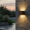 Applique da parete led per esterno a cubo marrone 12W fascio luce regolabile lampada per balcone giardino ingresso