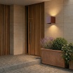 Applique da parete led per esterno a cubo marrone 12W fascio luce regolabile lampada per balcone giardino ingresso
