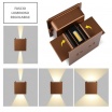 Applique da parete led per esterno a cubo marrone 12W fascio luce regolabile lampada per balcone giardino ingresso