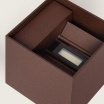 Applique da parete led per esterno a cubo marrone 12W fascio luce regolabile lampada per balcone giardino ingresso