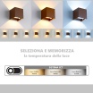 Applique da parete led per esterno a cubo marrone 12W fascio luce regolabile lampada per balcone giardino ingresso