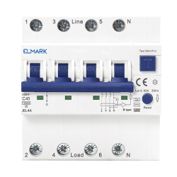 Interruttore Magnetotermico Differenziale RCBO Elettronico JEL4A 6kA 4P 30mA per Guida DIN