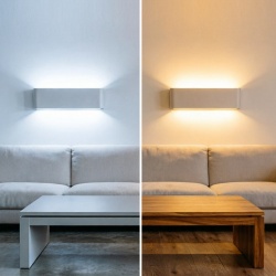 Applique da parete LED 15W tortora sabbia bianco lampada moderna rettangolare con luce sopra e sotto per interni