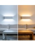 Applique da parete LED 15W tortora sabbia bianco lampada moderna rettangolare con luce sopra e sotto per interni