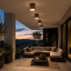 Plafoniera da soffitto per esterno a cilindro attacco GU10 lampada nero bianco marrone per balcone terrazzo ingresso