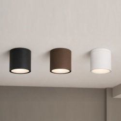 Plafoniera da soffitto per esterno a cilindro attacco GU10 lampada nero bianco marrone per balcone terrazzo ingresso