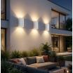 Applique led 10W bianco nero per esterno lampada da parete rettangolare luce sopra e sotto regolabile per balcone giardino