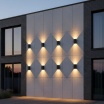 Applique led 10W bianco nero per esterno lampada da parete rettangolare luce sopra e sotto regolabile per balcone giardino