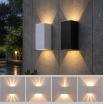 Applique led 10W bianco nero per esterno lampada da parete rettangolare luce sopra e sotto regolabile per balcone giardino
