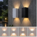 Applique led 10W bianco nero per esterno lampada da parete rettangolare luce sopra e sotto regolabile per balcone giardino