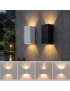 Applique led 10W bianco nero per esterno lampada da parete rettangolare luce sopra e sotto regolabile per balcone giardino