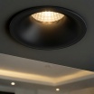 Portafaretto a cono tondo nero e bianco fisso per lampadina led GU10 foro Ø 75 mm