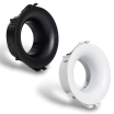 Portafaretto a cono tondo nero e bianco fisso per lampadina led GU10 foro Ø 75 mm