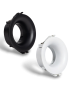 Portafaretto a cono tondo nero e bianco fisso per lampadina led GU10 foro Ø 75 mm